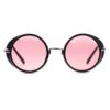 Ocnik Pink Black Round Full Rim Sunglass 001