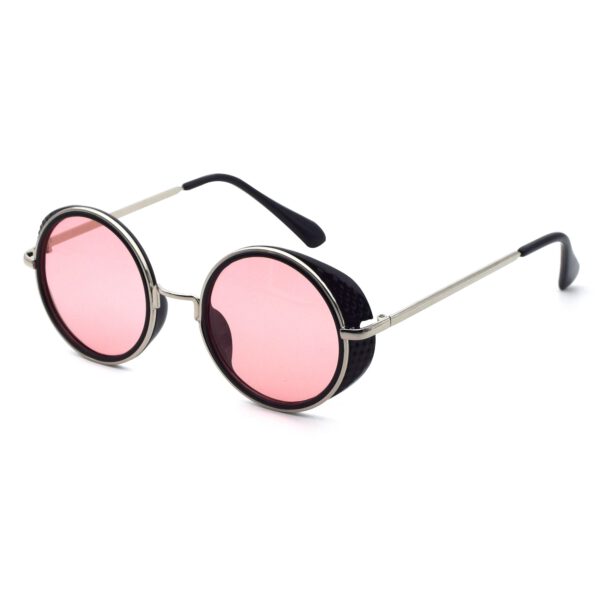 Ocnik Pink Black Round Full Rim Sunglass 2