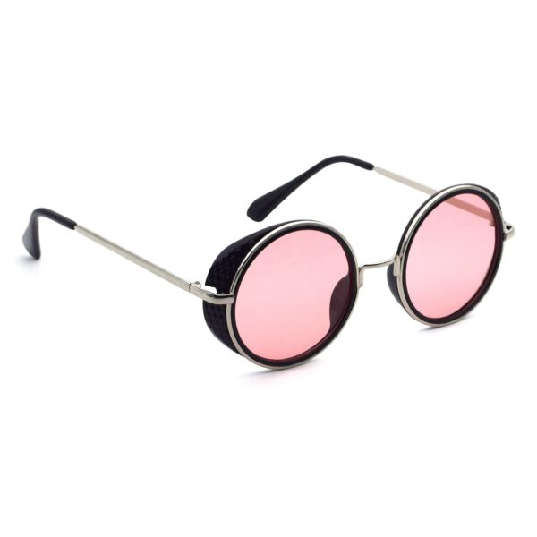 Ocnik Pink Black Round Full Rim Sunglass 4