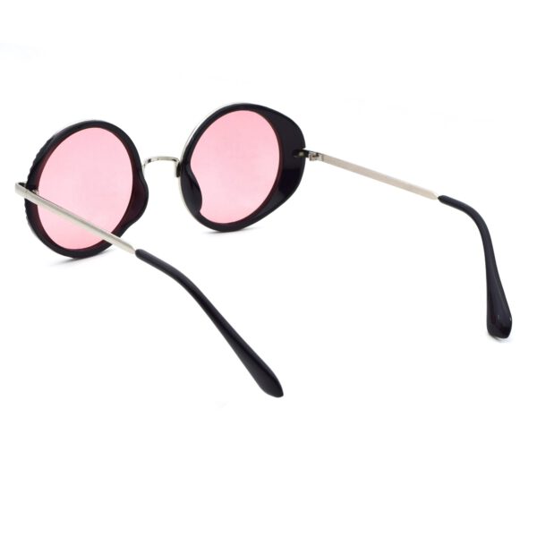 Ocnik Pink Black Round Full Rim Sunglass 5