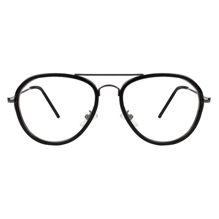 metal aviator silver black color light weight frame 001