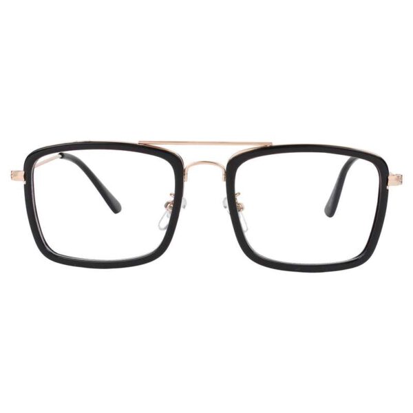 rectangle frame golden eyeglass 001