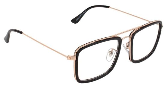 rectangle frame golden eyeglass 002